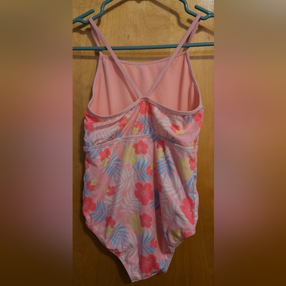 Hurley Girls Pink Floral One Piece Swimsuit 10/12 - Picture 3 of 3